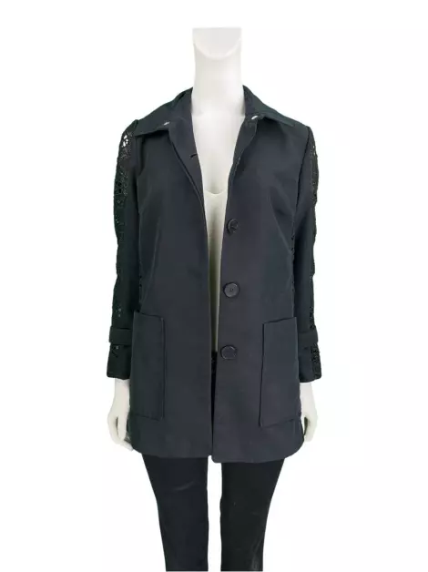 Blazer Maje Renda Preto