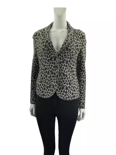 Blazer Max Mara Lã Animal Print