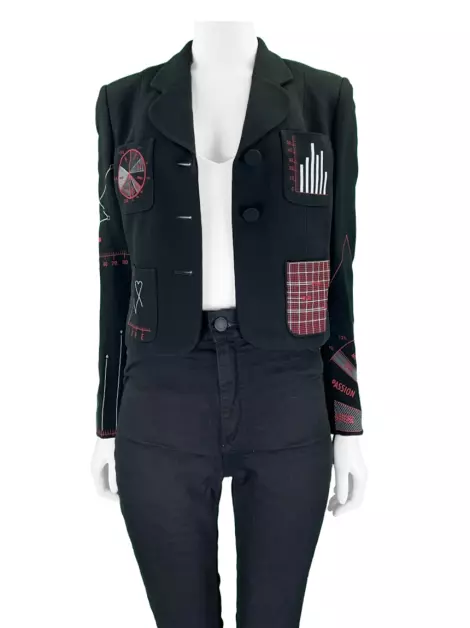 Blazer Moschino Cheap And Chic Graphic Preto