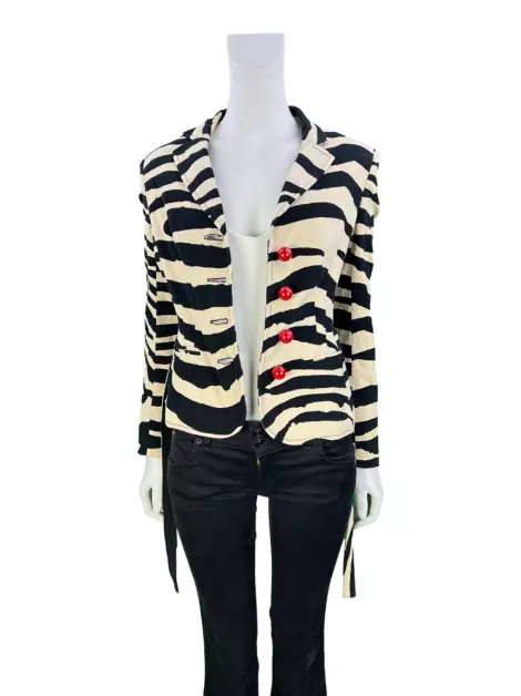Blazer Moschino Texturizado Animal Print