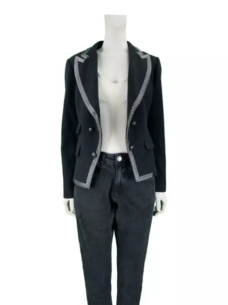 Blazer Printing Lã Preto