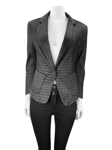 Blazer Reinaldo Lourenço Texturizado Preto