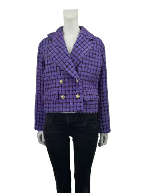 Blazer Sandro Tweed Roxo