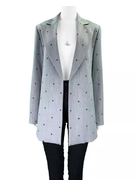 Blazer Sportmax Longo Cinza Estampado