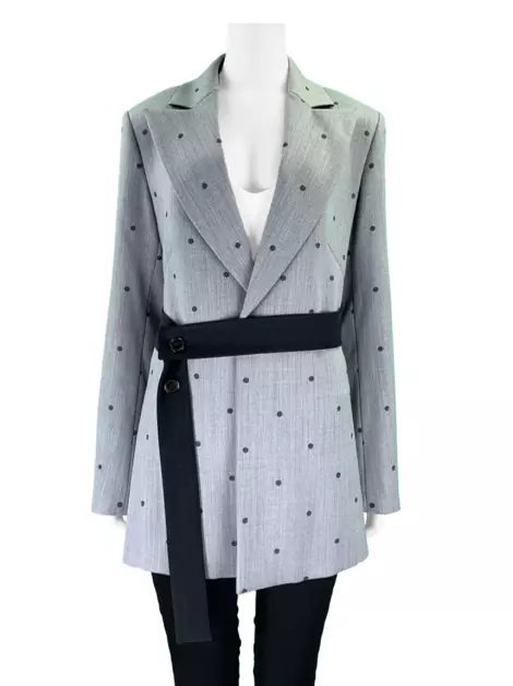 Blazer Sportmax Longo Cinza Estampado