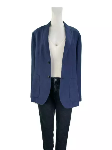 Blazer Uniqlo Tecido Azul Marinho
