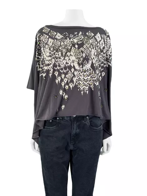 Blusa All Saints Spitalfields Bordada Marrom