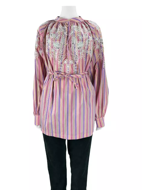 Blusa Allmost Vintage Listrada Rosa