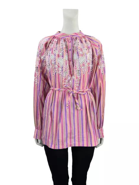 Blusa Allmost Vintage Manga Longa Rosa Listrada