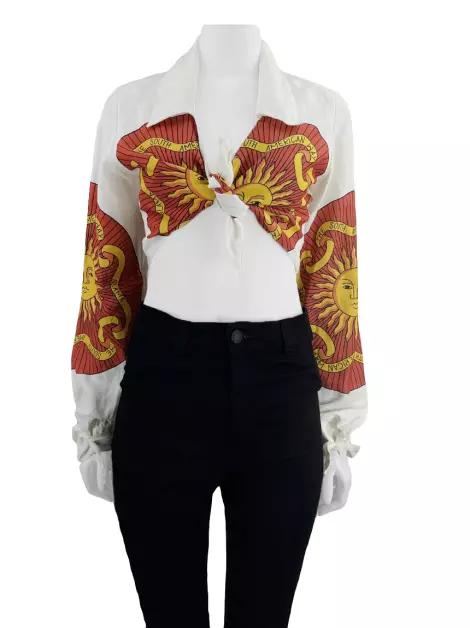 Blusa Amir Slama Amarração Estampada