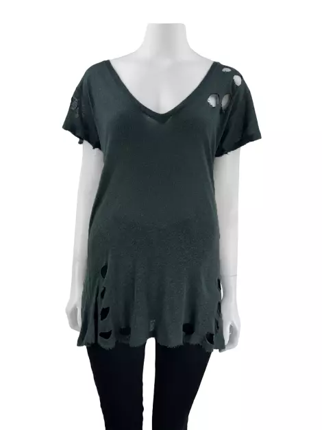 Blusa Andrea Bogosian Destroyed Verde