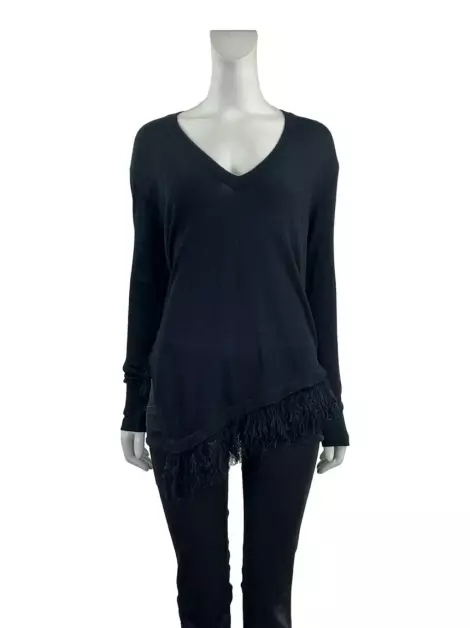 Blusa Animale Tricot Preto