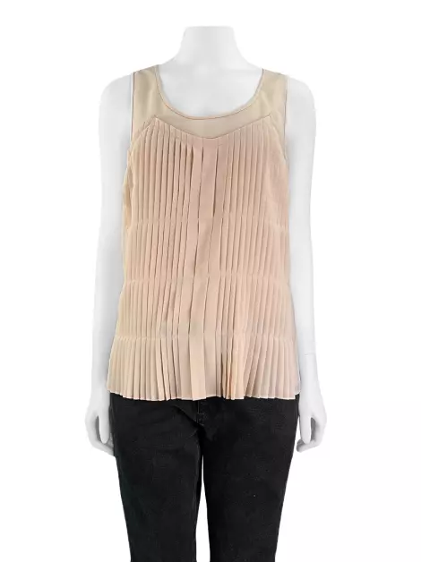 Blusa Ann Taylor Petit Drapeado Salmão