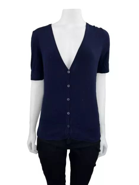 Blusa Ann Taylor Pima Cotton Azul Marinho