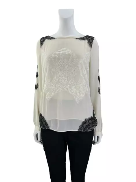 Blusa Ann Taylor Renda Bege