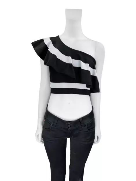 Blusa Anne Fernandes Tecido Bicolor