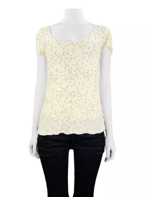 Blusa Armani Collezioni Texturizado Amarela