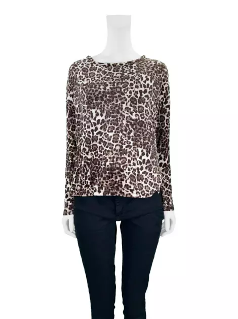 Blusa Badgley Mischka Tecido Animal Print