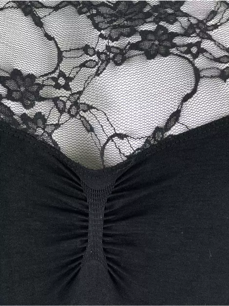 Blusa Bebe Renda Preta