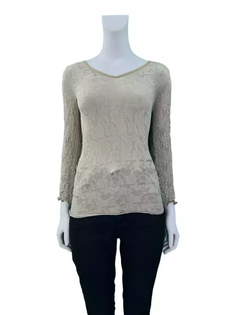 Blusa Bebe Texturizada Bege