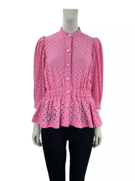 Blusa byNV Tecido Vazado Rosa