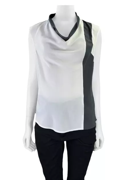 Blusa Calvin Klein Recortes Bicolor