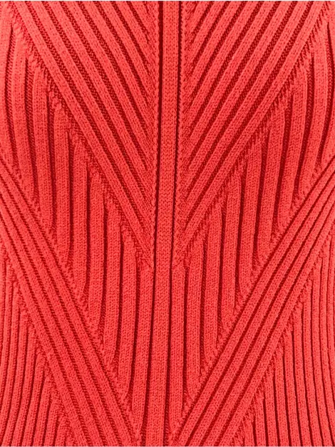 Blusa Cantão Regata Tricot Coral