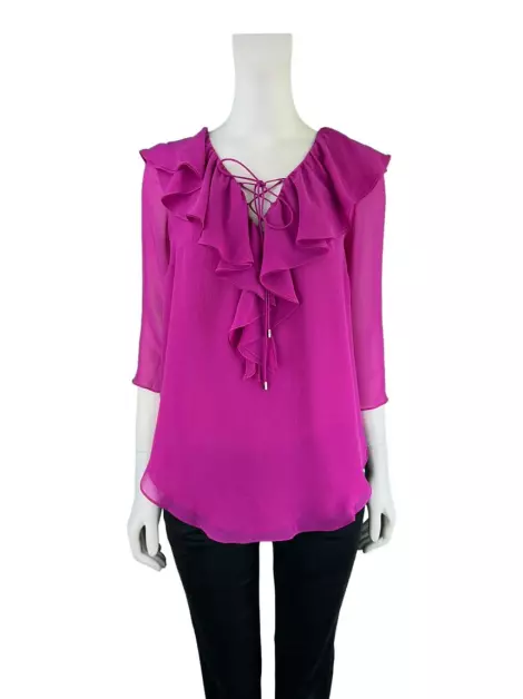 Blusa Carina Duek Seda Fúcsia