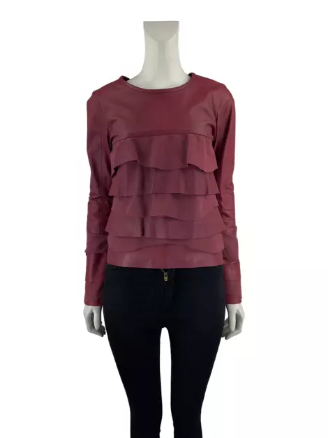 Blusa Clé Couro Vinho