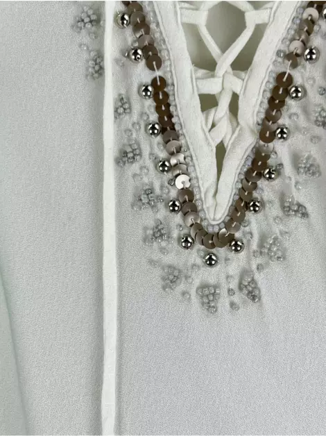 Blusa Costume Bordado Off White