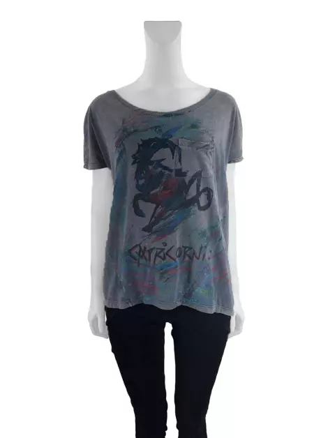 Blusa Cris Barros Estampada Cinza