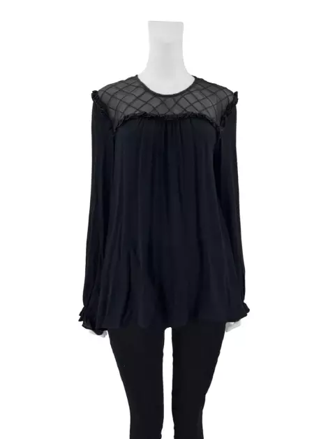 Blusa Cris Barros Seda Preta