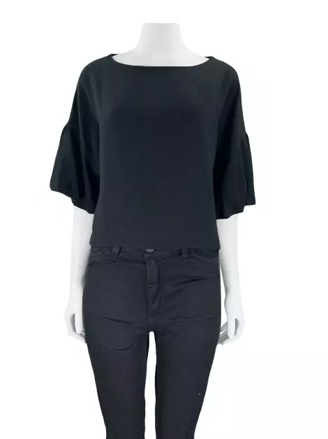 Blusa Cris Barros Tecido Preto