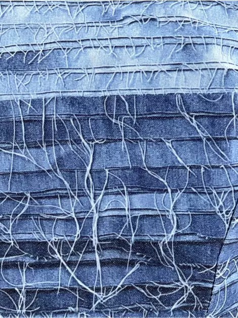 Blusa Damyller Top Jeans Azul