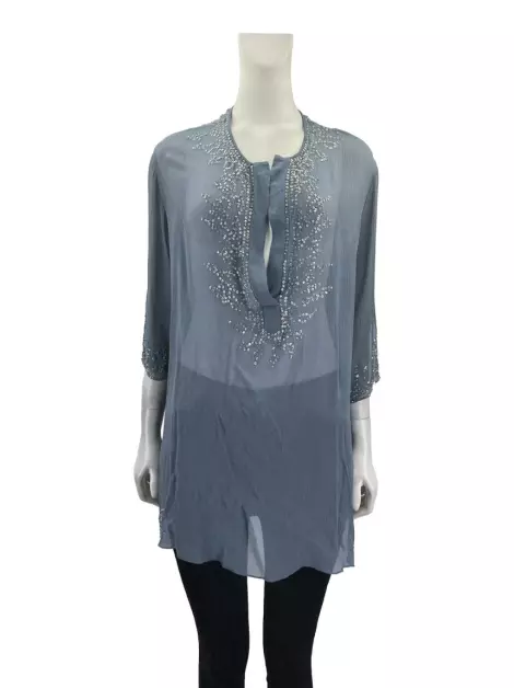 Blusa Daslu Bordado Cinza