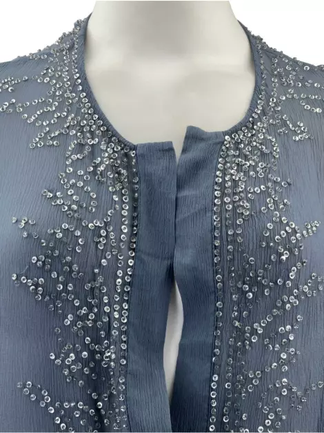 Blusa Daslu Bordado Cinza