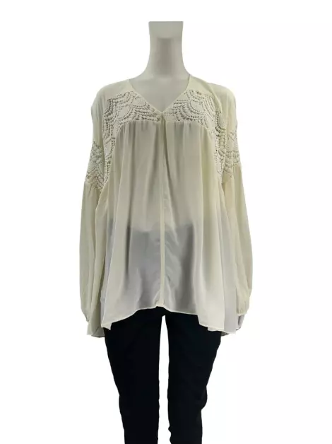 Blusa Daslu Bordado Off White