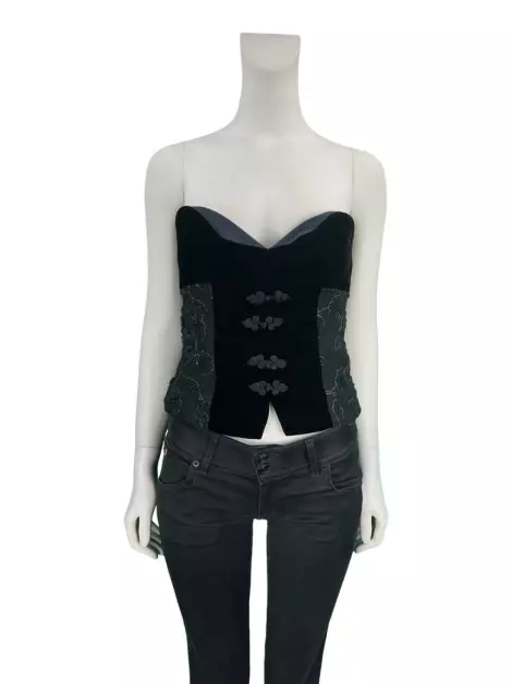 Blusa Daslu Corset Bordado Preto