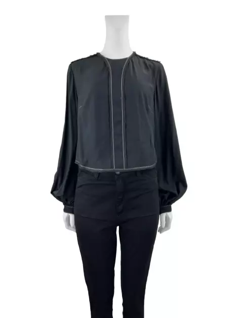 Blusa De Goeye Seda Preta