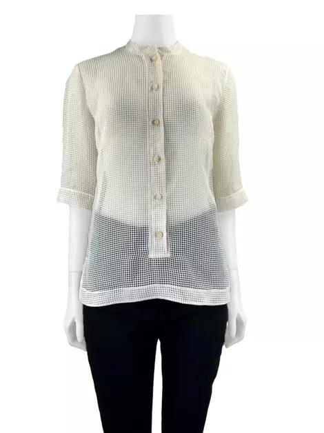 Blusa De Goeye Texturizada Off White