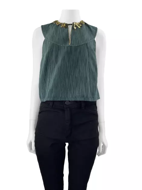 Blusa De Goeye Texturizado Verde