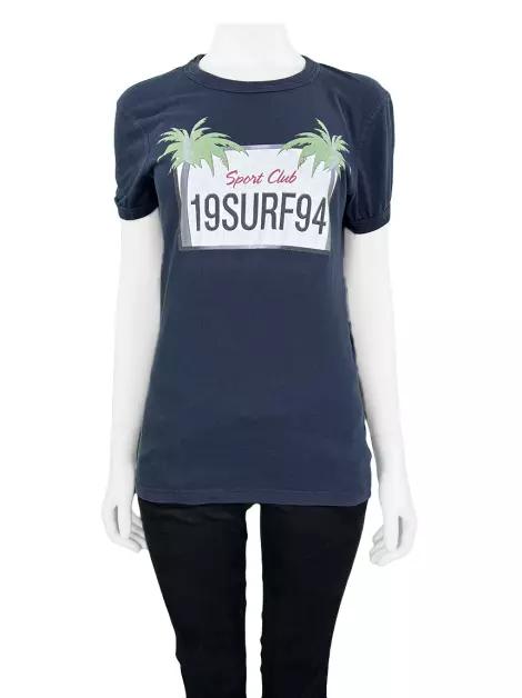 Blusa D&G Estampada Azul Marinho