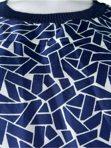 Blusa Diane Von Furstenberg Orla Mixed Azul