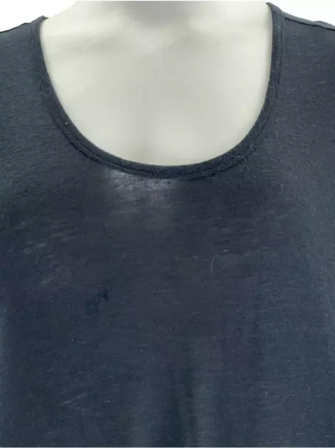 Blusa DKNY Alongada Tecido Preto