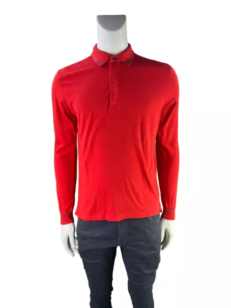 Blusa Ermenegildo Zegna Manga Longa Vermelha