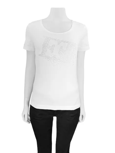 Blusa Escada Strass Branca