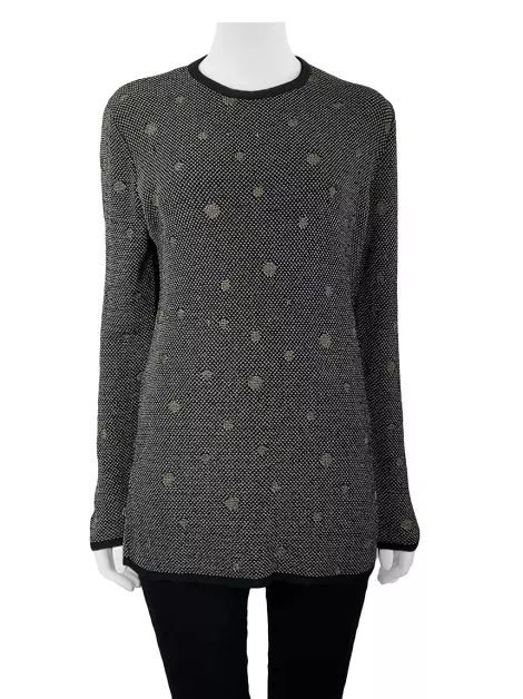 Blusa Escada Texturizada Estampa Poá
