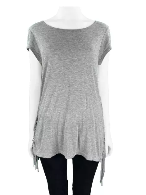 Blusa Etoiles Franjas Cinza