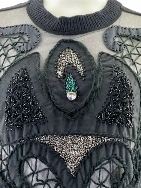 Blusa Fabiana Milazzo Bordado Preto