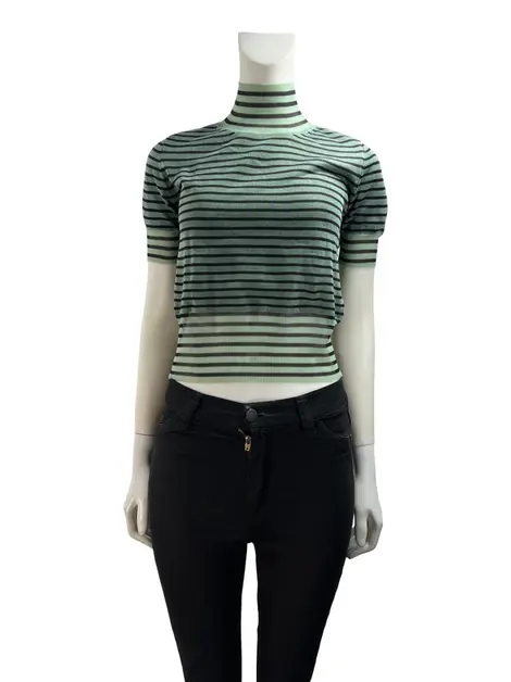 Blusa Fendi Listrado Bicolor